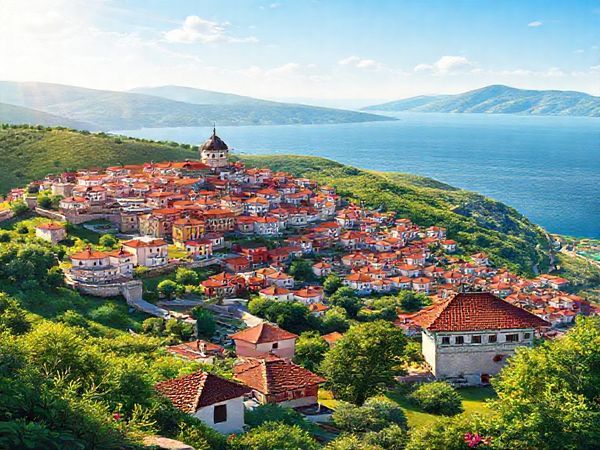 **Image Prompt:** Create a high-definition illustration of a vibrant Bulgarian landscape featuring the ancient city of Plovdiv with its colorful architecture, lush green hills, and the sparkling Black Sea in the background. Include elements representing Bulgarian culture, such as traditional folk music instruments, symbolic patterns, and a Cyrillic alphabet sign. The scene should evoke a sense of exploration, learning, and connection to family heritage, inviting viewers to immerse themselves in the beauty and richness of the Bulgarian experience.