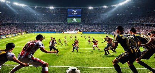 A high-definition scene depicting an intense football match between Hamrun Spartans and Shakhtar Donetsk under a dramatic stadium floodlight. Visualize the contrasting styles: Hamrun's determined players executing a rigid defensive posture, ready to launch a swift counterattack, while Shakhtar's elegant team displays fluid passing and pressing tactics. Capture the electric atmosphere, with fans cheering passionately in the stands, the scoreboard highlighting the Europa Conference League logo, and the tension evident on the players’ faces.