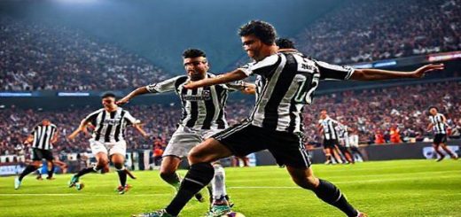 High definition image of a dramatic football match scene at Allianz Stadium in Turin, Italy, featuring Juventus in their iconic black-and-white striped jerseys clashing with AE Pafos in vibrant colors. Capture the intensity of the game with Federico Chiesa darting past defenders and the energetic forward from AE Pafos making a swift counter-attack, all under stadium lights with excited fans in the background. Emphasize the contrasting styles and cultures of both teams in vibrant detail.