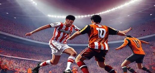 "Create a high-definition image portraying the intense clash between Rotherham United and Blackpool in a packed stadium under floodlights. Illustrate Rotherham in their red and white striped kits, showcasing their disciplined defense, and depict Blackpool in vibrant orange and black, featuring their dynamic attacking play. Capture the passionate fans, the tension in the air, and the contrasting styles of play, with Rotherham's structured shape opposing Blackpool's fluid movement, evoking the spirit of grassroots English football."