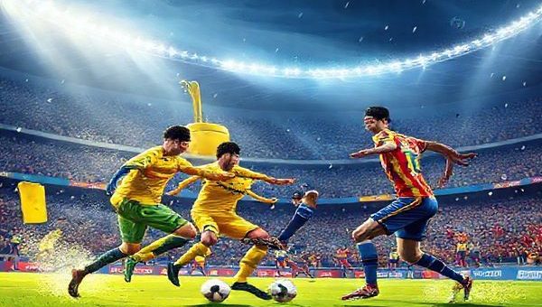 "Create a high-definition dynamic football scene capturing the intense La Liga match between Villarreal and Getafe in December 2025. Illustrate Villarreal's Yellow Submarine players displaying technical finesse and fluid organization, while Getafe's indomitable fighters exhibit their aggressive, hardworking style. The stadium is electrified with fans from both sides, and the atmosphere reflects the high stakes of the match, blending tension and excitement in vivid colors and details."