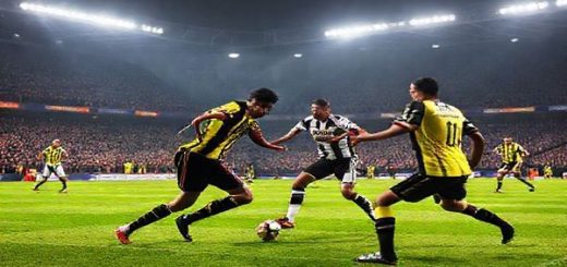 "Create a high-definition image capturing the intense atmosphere of the December 2025 Championship match between Watford and Sheffield Wednesday. Portray a dynamic football scene with players from both teams in action, showcasing Watford's solid defensive formation against Sheffield's energetic high-press style. Include a backdrop of a packed stadium filled with cheering fans, under glowing floodlights, highlighting the rivalry and tactical battle on the field."