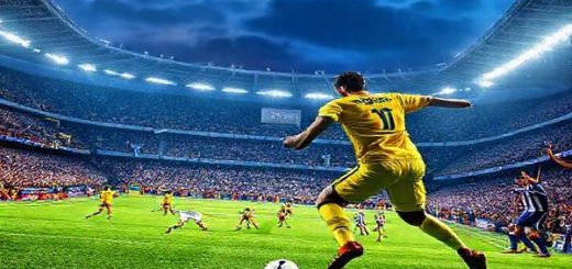 Create a high definition image depicting a dramatic football match scene at the Estadio de la Cerámica on December 10, 2025, showcasing Villarreal in their yellow kit, symbolizing the 'Yellow Submarine', battling FC Copenhagen in their blue and white uniforms. The stadium should be filled with passionate fans, banners waving, under a vibrant night sky with stadium lights illuminating the pitch. Capture the intensity of players in action, a midfielder's tactical maneuver, and the anticipation of an upcoming goal, reflecting the high stakes of the Champions League.