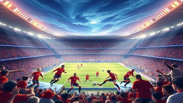 A high-definition illustration of the intense clash between Valencia and Sevilla at the Mestalla stadium on a frosty December evening. The scene captures dynamic players in vibrant kits, showcasing Valencia's aggressive counter-attacks and Sevilla's fluid possession. Bold contrasts of energy and strategy ripple through the crowd, with passionate fans and dramatic lighting highlighting the atmosphere of a high-stakes La Liga match. The majestic architecture of the Mestalla looms in the background, framed by a luminescent sky, symbolizing the ambition and resilience of both teams.