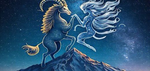 Create a high-definition image depicting the cosmic dance of Capricorn and Gemini. Illustrate Capricorn as a majestic mountain set against a starlit sky, embodying stability and strength, while Gemini appears as two playful, swirling figures made of airy clouds, twinkling like stars. The scene should capture their enchanting harmony, with celestial elements intertwining their energies, symbolizing the deep connection and contrasting natures of earth and air. The background should be filled with vibrant constellations and a radiant Milky Way, highlighting the beauty of their union in the cosmos.