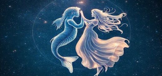 A mesmerizing celestial scene depicting the graceful dance of Pisces and Libra under a starlit sky, showcasing the ethereal beauty of water and air elements intertwining. Pisces, represented as a flowing water figure, radiates compassion and dreams, while Libra is depicted as a graceful air spirit, embodying balance and harmony. The background features a tapestry of constellations, with soft, shimmering stars that illuminate the night, symbolizing their enchanting connection. The image should be in high definition to capture the intricate details and vibrant colors of this cosmic love story.