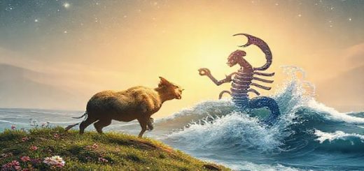 Create a high-definition image that captures the enchanting dance between the earthy Taurus and the mystical Scorpio. Visualize a serene landscape where solid, fertile soil meets the flowing, deep waters, with Taurus as a gentle, nurturing figure surrounded by lush greenery and blooming flowers, and Scorpio as an enigmatic presence emerging from the waves, embodying passion and intensity. Soft celestial stars twinkle above, symbolizing their cosmic connection, as the energy of their union weaves a vibrant tapestry of love, harmony, and transformation.