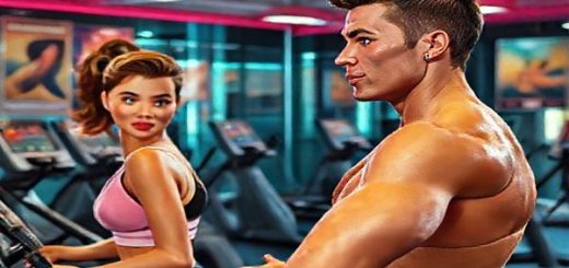 **Prompt:** Create a high-definition image of a 1950s futuristic gym, blending retro aesthetics with imaginative fitness technology like eccentric machines and heart rate monitors. Picture a glamorous actress and a chiselled hero engaging in effortless workouts while vibrant colors and whimsical designs evoke the optimism of the era. Include elements like vintage posters depicting fitness ideals of the time and a contrast with sleek modern smartwatches visible on their wrists.