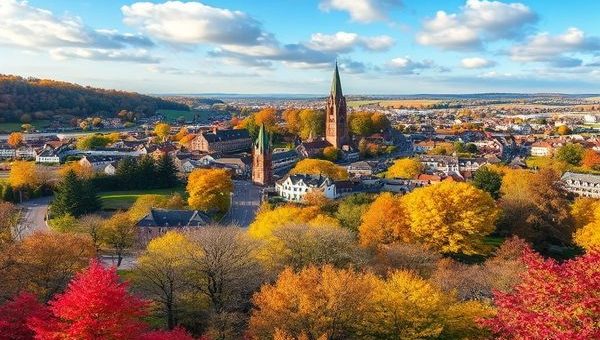 Create a high-definition image of Landkreis Elbe-Elster, Germany, showcasing its diverse seasonal beauty: vibrant summer landscapes with bustling outdoor festivals, a serene winter wonderland with snow-dusted trees and cozy Christmas markets, a picturesque fall scene with trees in fiery shades of red and gold amidst hiking trails, and a blooming spring vista filled with flowers and lively wildlife. Capture the essence of this charming district throughout the year, highlighting both its cultural heritage and stunning natural beauty.